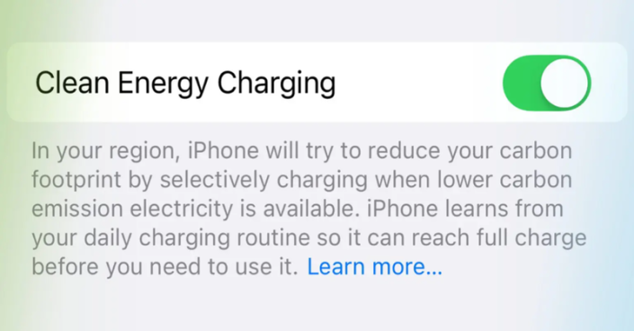 In the US, if you are on iOS 16, you can now set your phone to charge on clean, green energy as much as possible.