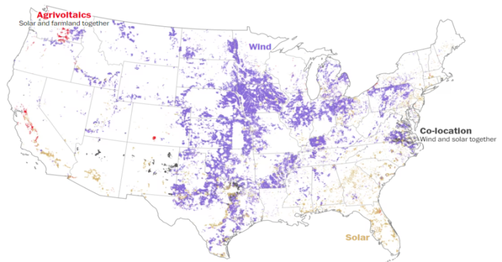 The researchers used a statistical model to discover the suite of technologies that would minimize land impacts.