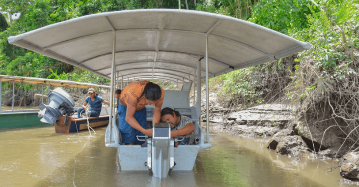 Five boats topped with a sleek solar-paneled roof are being used by 12 indigenous Achuar communities across eastern Ecuador bordering Peru.